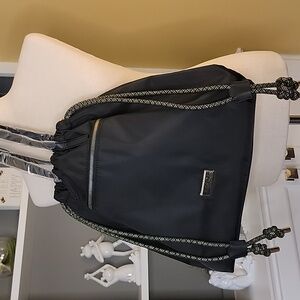 Versace Fragrance Black and Gold Tote Cinch Bag